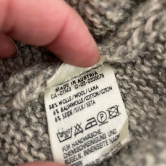 Alchemy Mens Size M Wool Blend Knit Cardigan Sweater Tan/Gray Full Zip - Picture 12 of 16